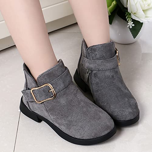 EnJoCho Little Boys School Shoes Girls Shoes Fashion Solid Color Short Boots Non Slip Breathable Nude Women Boots 3-12 Years3