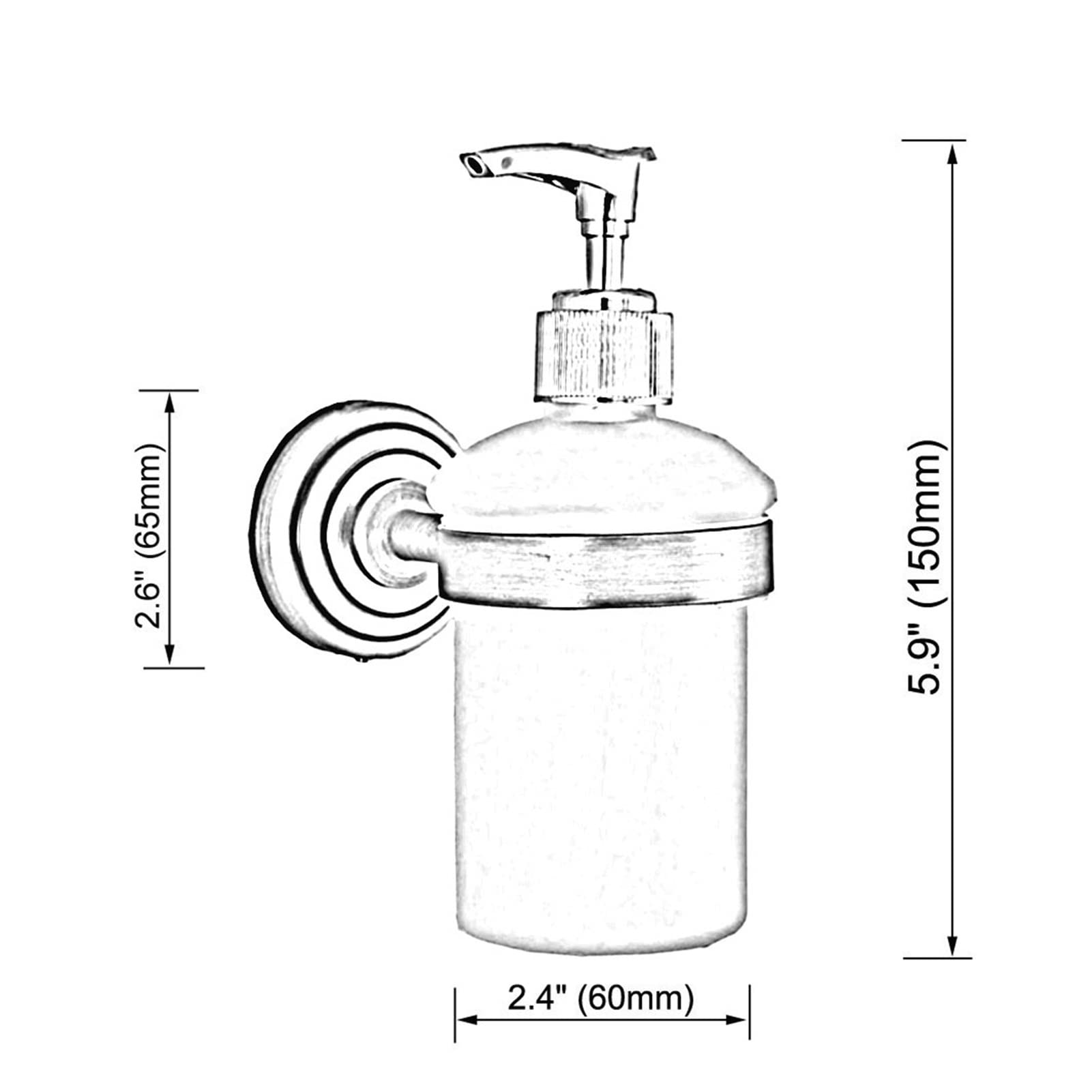 Base in ceramica in ottone anticato da parete, per cucina, bagno, lavandino, accessorio per dispenser di sapone in vetro