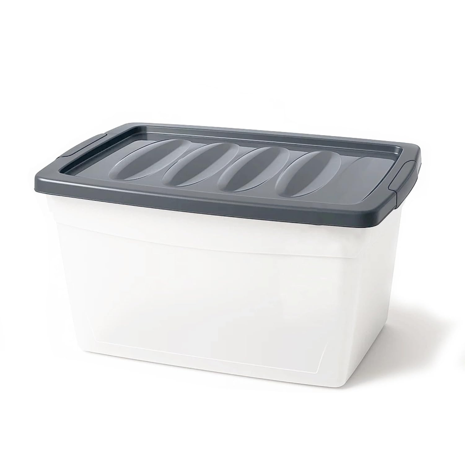 BigDean 3x 60 L Aufbewahrungsbox mit Deckel groß Budget Line Plastikbox mit Deckel