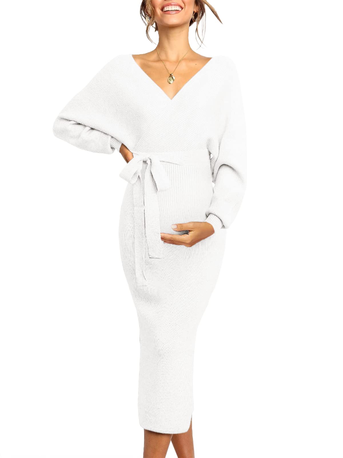 Chang Yun Maternity Nursing Dress Sweater Dress for Women Wedding Guest Dress Baby Shower Maternity Photoshoot Outfits