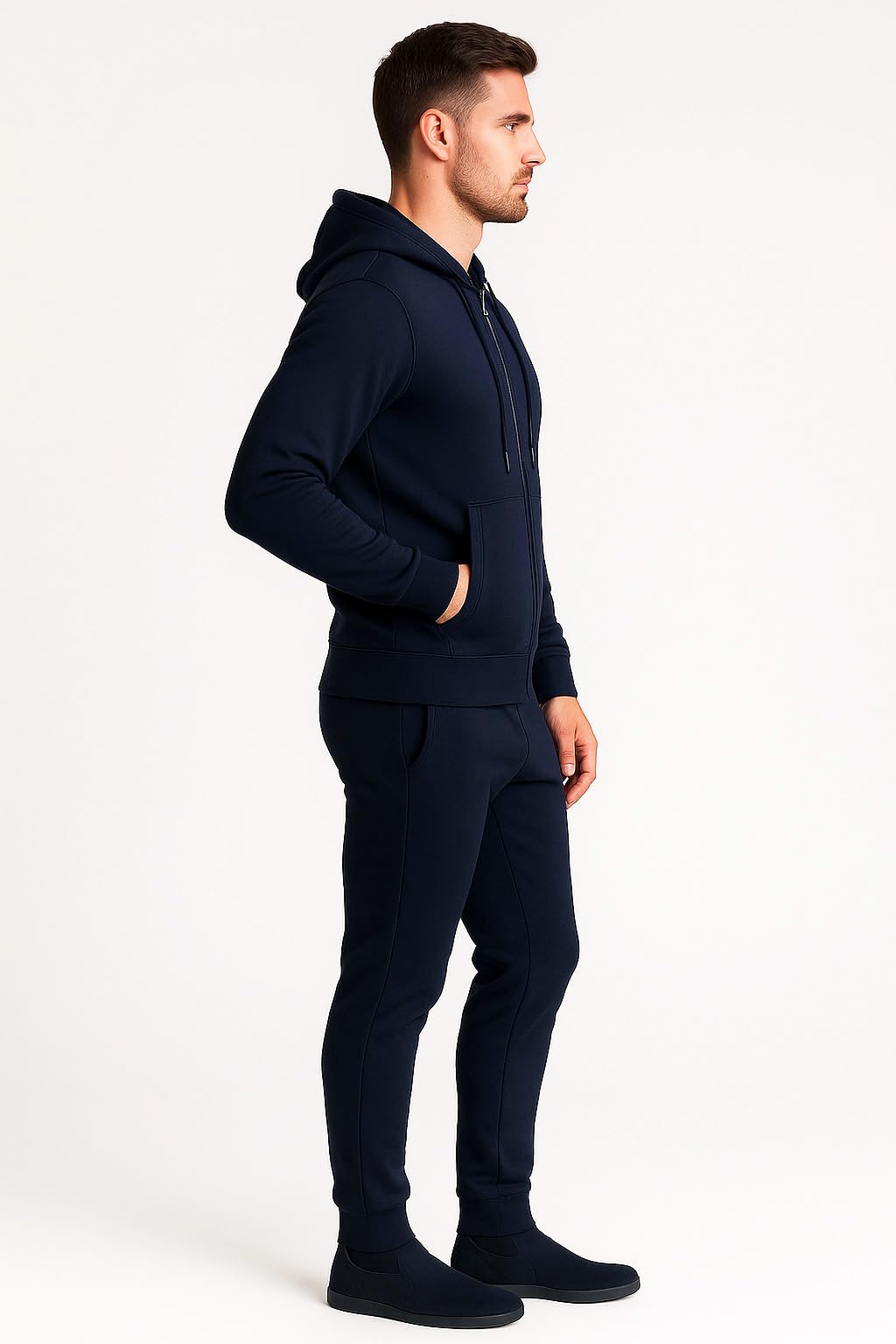 Vancouver Tuta Uomo Completa Cotone Garzato con Cappuccio, tinta unita Jogging Relax Attività Fisica, Leggera e Traspirante, Made in Italy