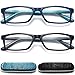 Blue Light Blocking Reading Glasses for Men - 2 Pack Blue Screen Computer Readers with Case Magnification Eyeglasses 1.0