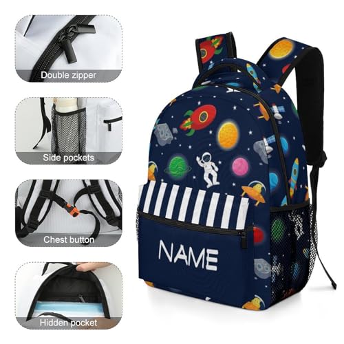 Custom Planet Astronaut Rocket Kid Backpack Personalized Kid's Name Text Children School Bag Customized Bookbag Backpack for Boys Girls Student3