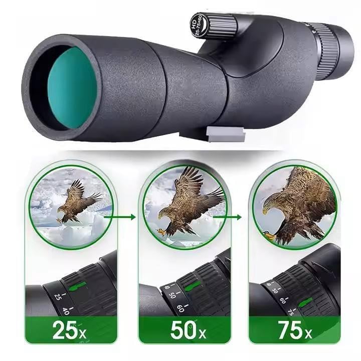 Image of Telescope HD Vision Binoculars 10000M High Power for Outdoor Travel Stargazing Concerts Sports Optical Vision Binocular Fixed Zoom (25-75X60)