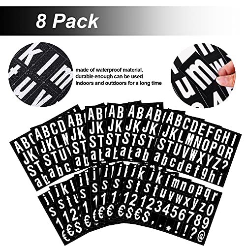 Image of Zonon 8 Sheets Mailbox Numbers Letters Stickers,2inch,White in Black