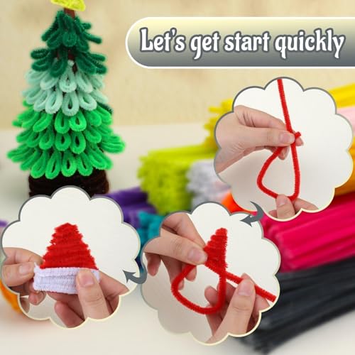 Image of Mnuizu 200Pcs Pipe Cleaners, Chenille Stems Pipe Cleaner Fuzzy Sticks Craft | Pipe Cleaners for Flowers Making, Craft Chenille Stems Bulk for Art and Craft Projects and Home Decorations, Grey