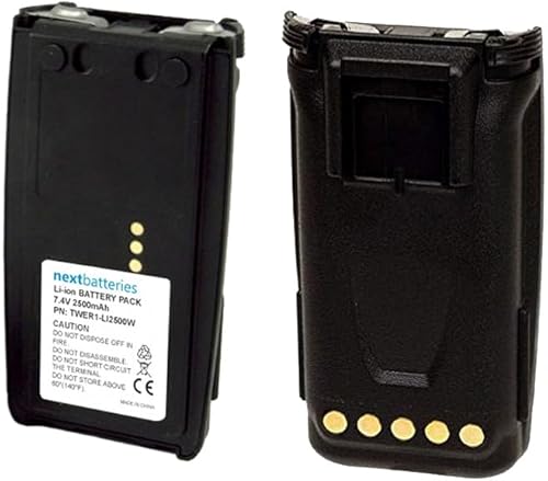 NEXTBATTERIES Batería compatible con radios bidireccionales Harris XG-25 - Batería de repuesto de celdas de iones de litio de 2500 mAh de 7.4 voltios