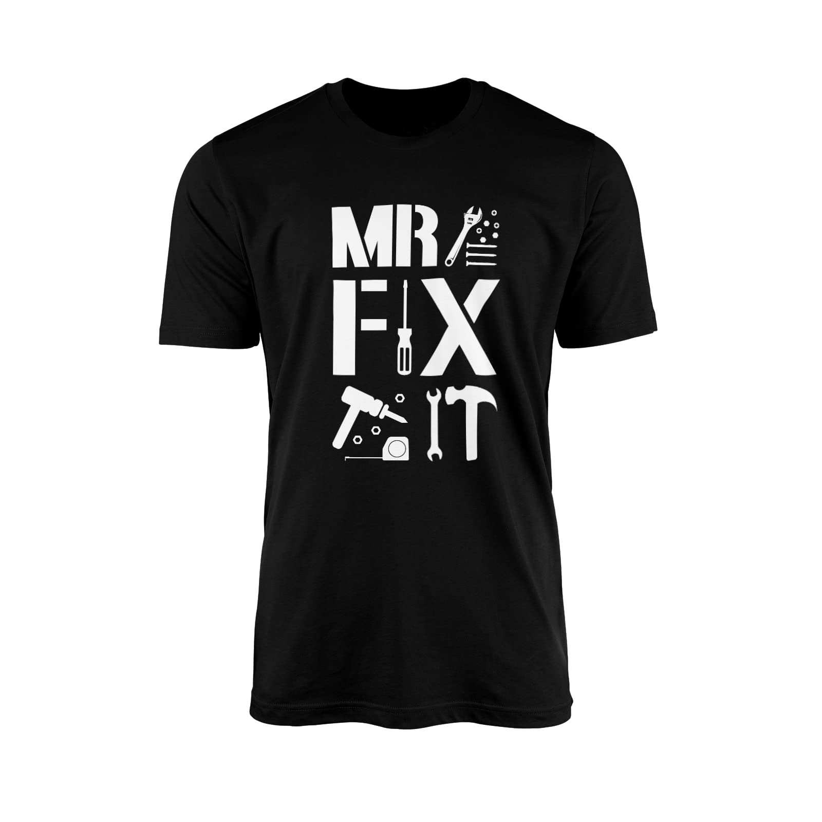 Mr Fix It T-Shirt Top Tee - Birthday Father's Day Dad Daddy Father DIY Handyman Plumber Plasterer Builder Electrician Tools Mens Fashion Clothing Gift Present (2XL, Black)