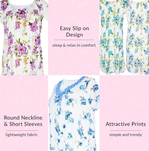 Image of Womens Nightgowns Sleepwear Soft Pajama Dress Nightshirts