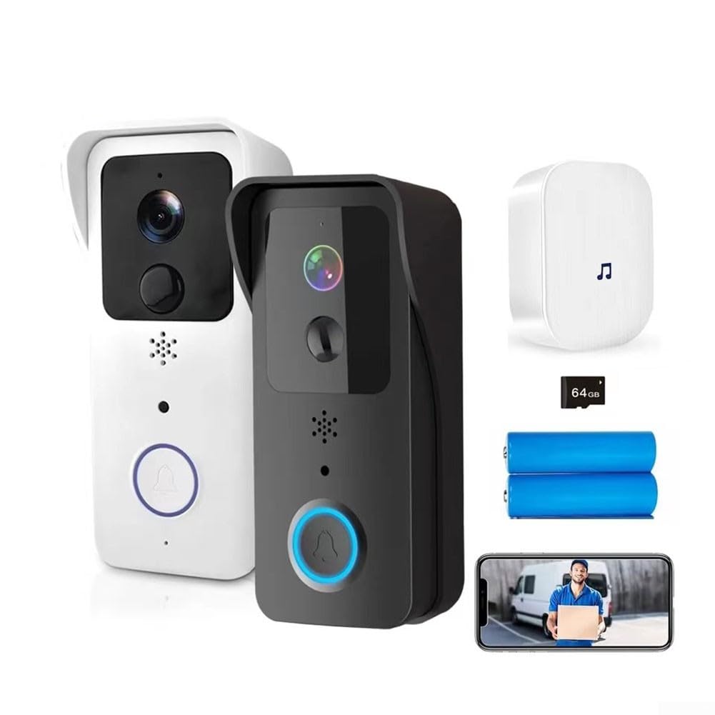 Videocitofono WiFi 1080P 2.4G 5GHz Dual Band per Smart Intercom IP65 resistente alle intemperie telecamera di sicurezza esterna per app Tuya (nero)