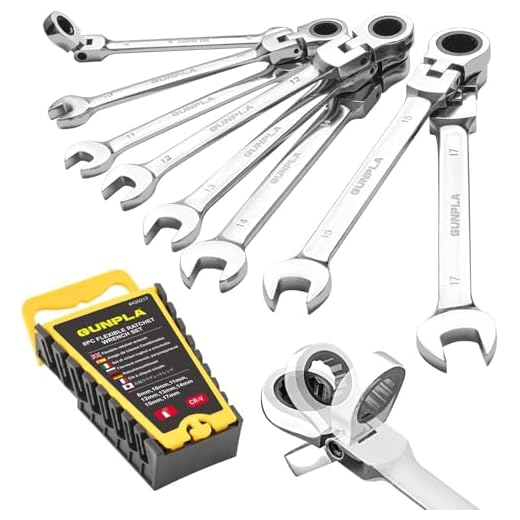 Gunpla 8 tlg. CR-V Ratschenring-Maulschlüssel set Metrisch Ratschenschlüssel-Set 8, 10, 11, 12, 13, 14, 15 and 17 mm