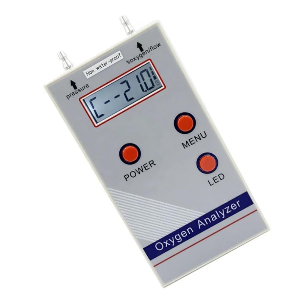 Analizador de OxíGeno Profesional PortáTil O2 Medidor de ConcentracióN de OxíGeno Detector 21%-95.6% Medidor de O2 Detector de Gas Enchufe de la UE