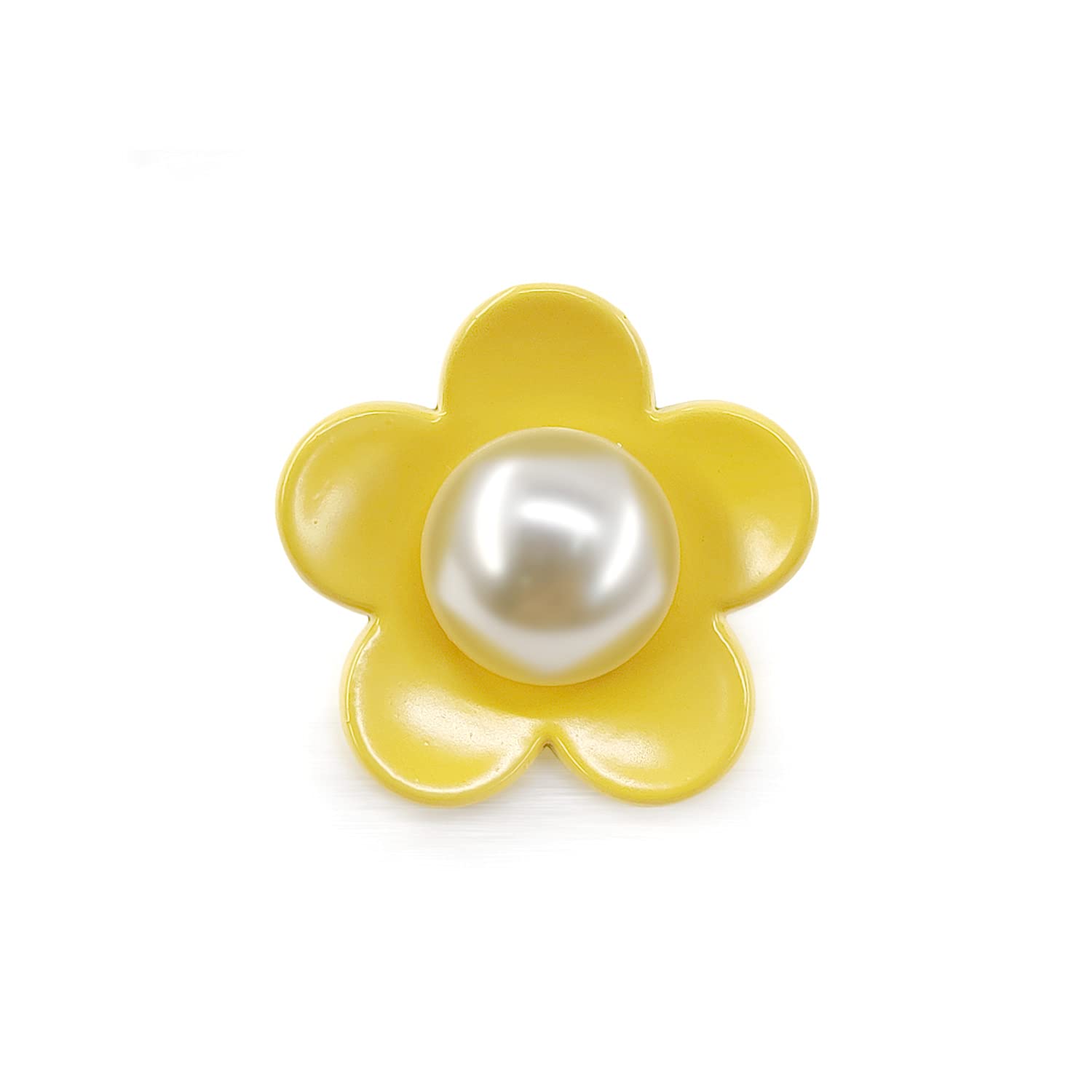 Craftisum Cute Yellow Flower Sewing Buttons - 20 Pcs, 25mm (1 Inch), Shank Back - View #2