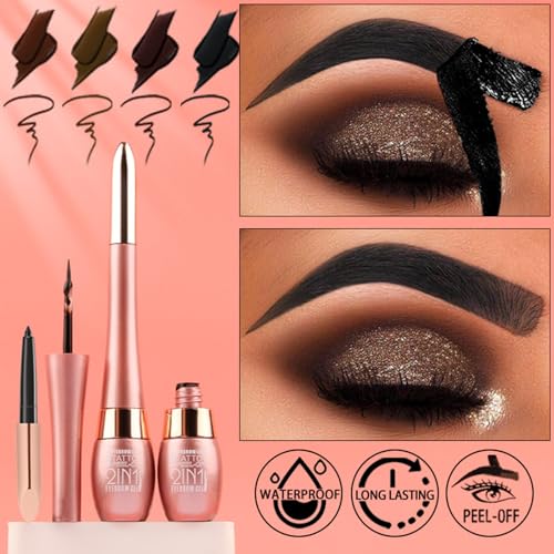 Image of 2-in-1 Eyebrow Pencil & Tint Duo Waterproof, Smudge-Proof, Long Lasting Compact for On-the-Go Touch-Ups 03#