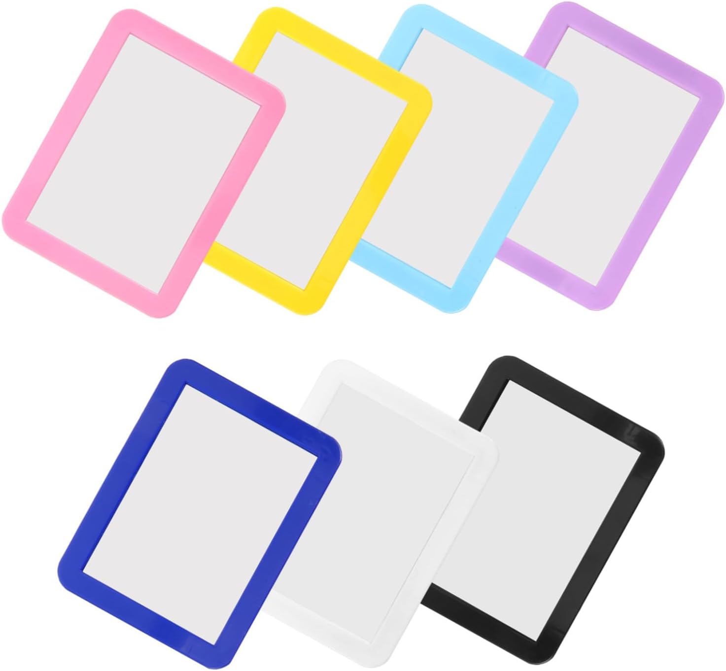 VOSAREA 7pcs Small Magnetic Locker Mirrors for 7x5 Inch Shatterproof Lightweight Rectangular Mirrors with Smooth Rounded Corners for Bathroom Bedroom School Cabinets