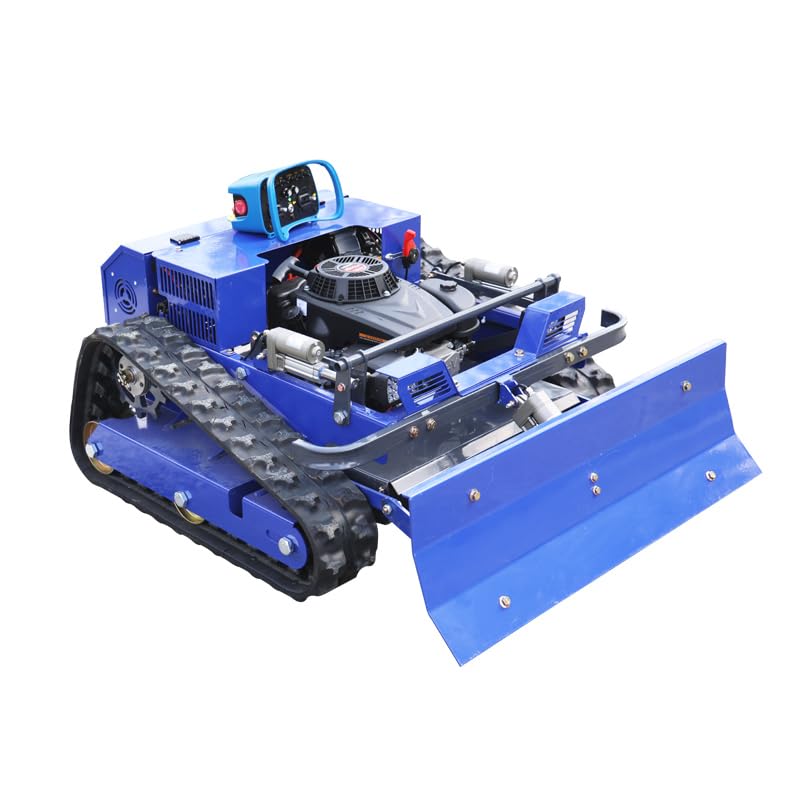 Mähroboter-Rasenmäher für Raupen, ferngesteuert, 4 × 4, Hybrid, Benzin-Elektro, Schnitt 21,6 Zoll, RC-Mähroboter für Steigungen 100% (45°) – Mähfläche 0,75 Acres (Modell mit Schneepflug)