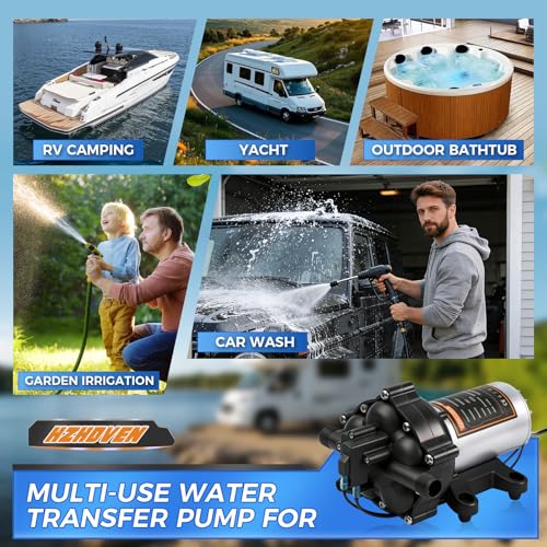 Image of Upgraded 110V AC Fresh Water Pump, 7GPM 70PSI, Five Chamber Self-Priming Diaphragm Pump with Heavy Duty Pressure Switch & Strainer for RV, Marine,Home Water System, Irrigating & Industrial Settings
