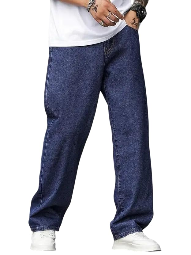 cabrrr Men’s Loose Fit Denim Jeans | Relaxed Straight Leg Casual Pants for Men | Stretchable Durable Denim Trousers | Everyday Wear Bottoms for Work, College, Travel & Street Fashion-picture-15