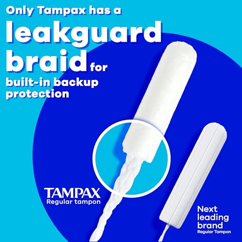 Image of Tampax Pearl Tampons, with LeakGuard Braid, Light Absorbency, Up to 100% Leak and Odor Free Protection, Unscented, 100 Count (2 Packs of 50) (Packaging May Vary)