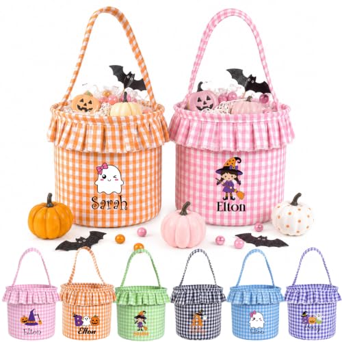 Image of Personalized Halloween Bucket Custom Halloween Basket Candy Bucket for Kids