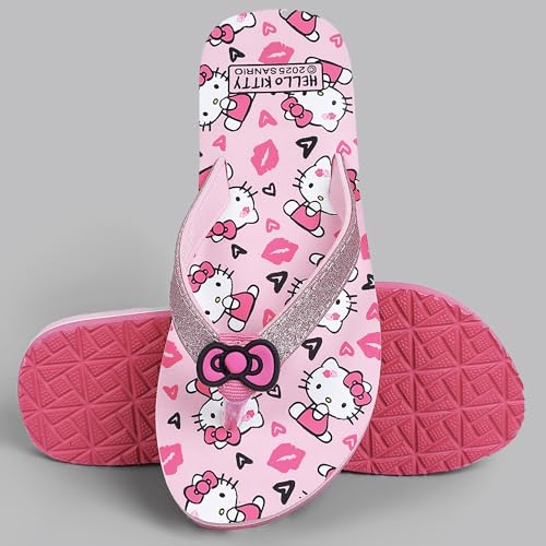 Image of Kidsville Official Hello Kitty Printed Kids Girls Flip-Flop | Soft, Non-Slip, Indoor, Outdoor, House Slipper, Comfortable & Durable Footwear for Children