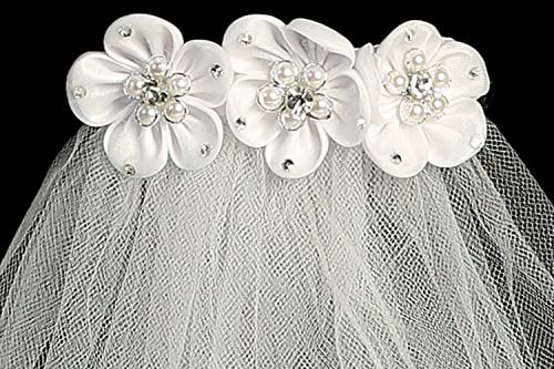 Made in USA First Communion Comb - Catholic White Holy 1st Communion Veil for Girls or Kids Mantilla Velos Primera Comunion2