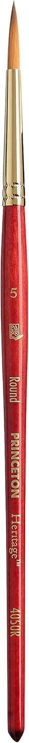 Princeton Heritage, Series 4050, Synthetic Sable Paint Brush for Watercolor, Round, 5