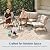 EAST OAK 4-Piece Plaza Patio Furniture Set, Outdoor Furniture with Thick Cushion Sofa and Coffee Table, Modern Patio Conversation Set for Garden, Backyard and Porch, Brown & Beige