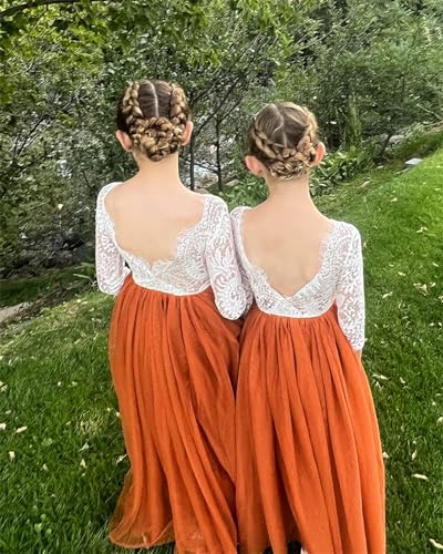 2Bunnies Girl Peony Lace Back A-Line Straight Tutu Tulle Party Flower Girl Dress4