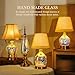 Porseme Table Lamp Decorative Turkish Arabian Desk Lamp with Handmade 3D Effect Glass and Bronze Base for Bedroom, Bedside, Living Room, Office