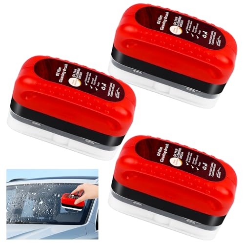 Lot de 3 brosses de nettoyage multifonctionnelles pour film d'huile de voiture, film oléophobe, pour vitres de voiture, nettoyant pour vitres de voiture, dissolvant de film d'huile pour pare-brise