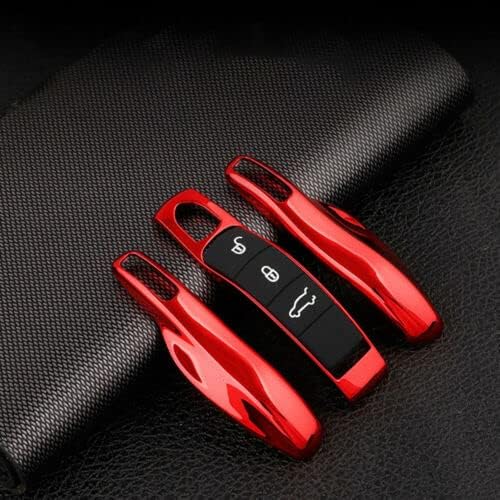 TEAMWILL Funda de fibra de carbono para Porsche Panamera Cayenne Macan (rojo)