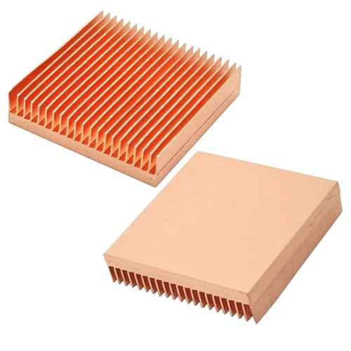 Disipador de calor de cobre puro de 0.98 x 0.98 x 0.28 pulgadas0.984 in x 0.984 in x 0.276 in, disipador de calor de aleta para impresora