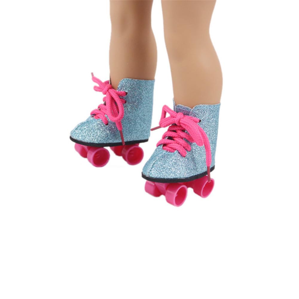 18-Zoll-Puppen-Rollschuhe, 46 cm große amerikanische Puppen-Eislaufschuhe, Kostümzubehör (#B)