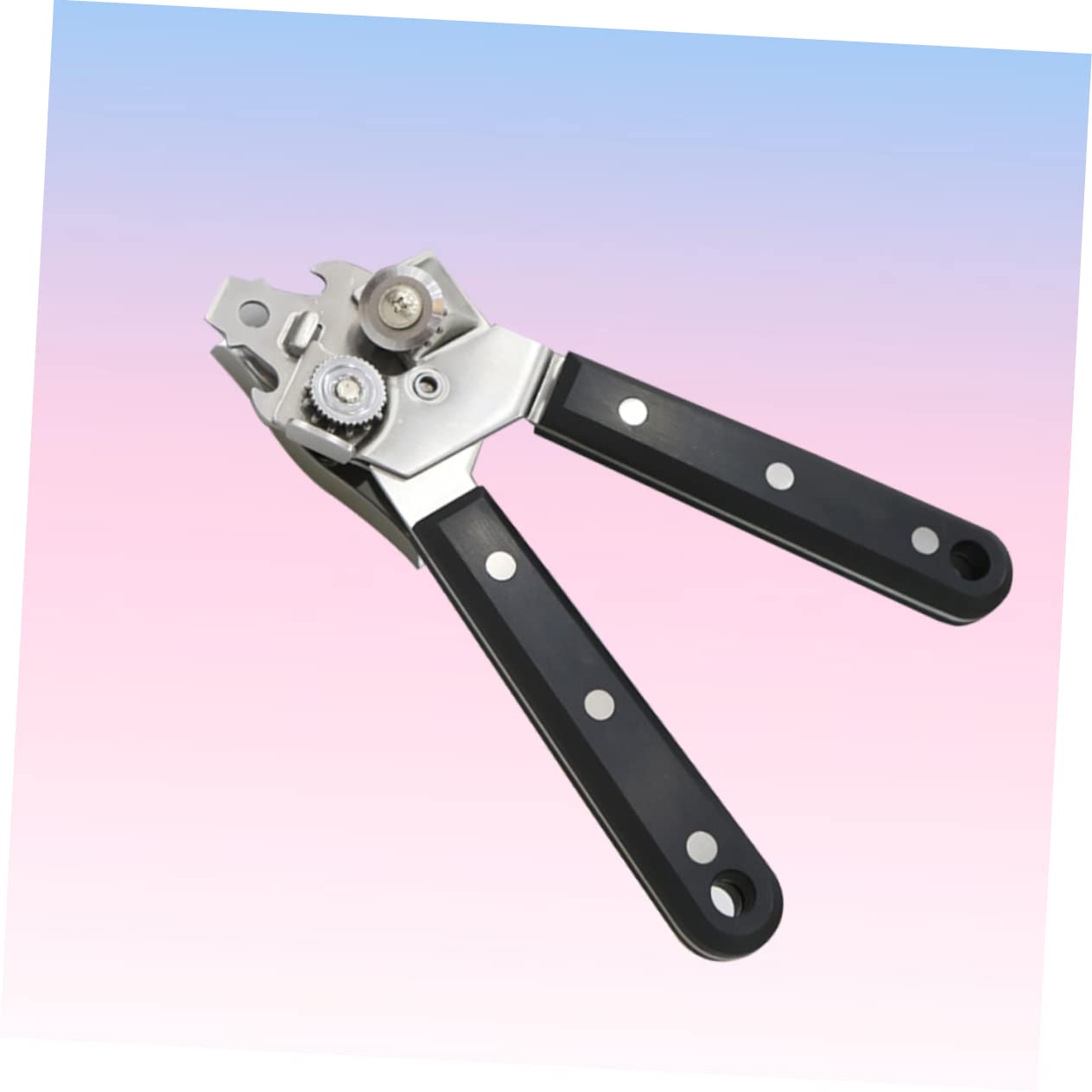 OUNONA Can Opener Driver Steel Beer Can Opener Tool Can Top Opener Cap Opener Corkscrew Hand Held Can Openers for Kitchen Grip Jar Opener Handle Bottle Opener Lid Opener Jar Opener Black