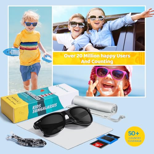 rivbos kids sunglasses polarized uv protection flexible rubber glasses shades with strap for boys girls rbk004