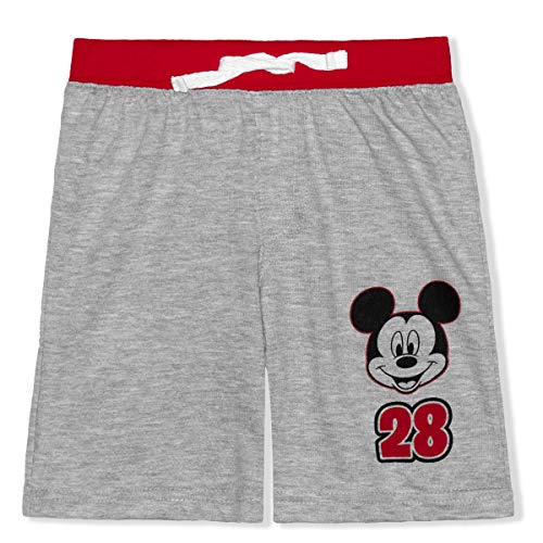 Disney Mickey Mouse Boys 2 Pack Shorts With Drawstring For Toddler And Little Kids – Blue/White/Grey/Black #TOP1