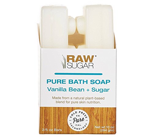 Raw Sugar Vanilla Bean Sugar Pure and Natural Bar Soap 5ozx2, total 10oz