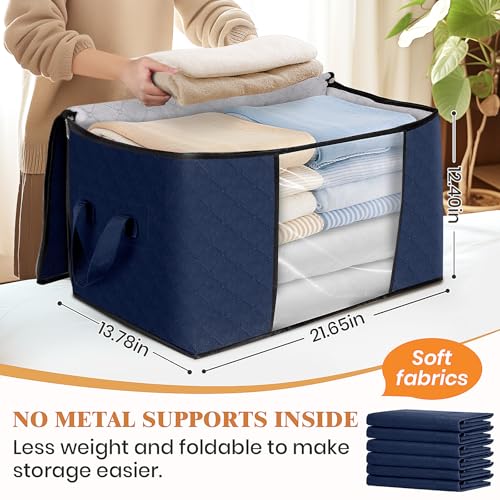 image for Fab totes 6 Pack Clothes Storage, Foldable Thick Fabric Blanket Storag