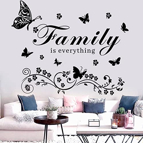 Wall Decor Sticker Vinyl Wall Art Decal Removable Wall Stickers Quotes Family is Everything Wall Decals Family Wall Art Letters Wall Decal Word Lettering Wall Sticker for Living Room Bedroom Dining Room Kitchen.
