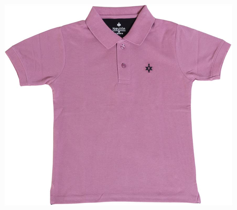 Image of Boys Cotton Matty Polo T-Shirt Combo - Pack of 2, Soft Textured Fabric, Half Sleeves, Casual Wear