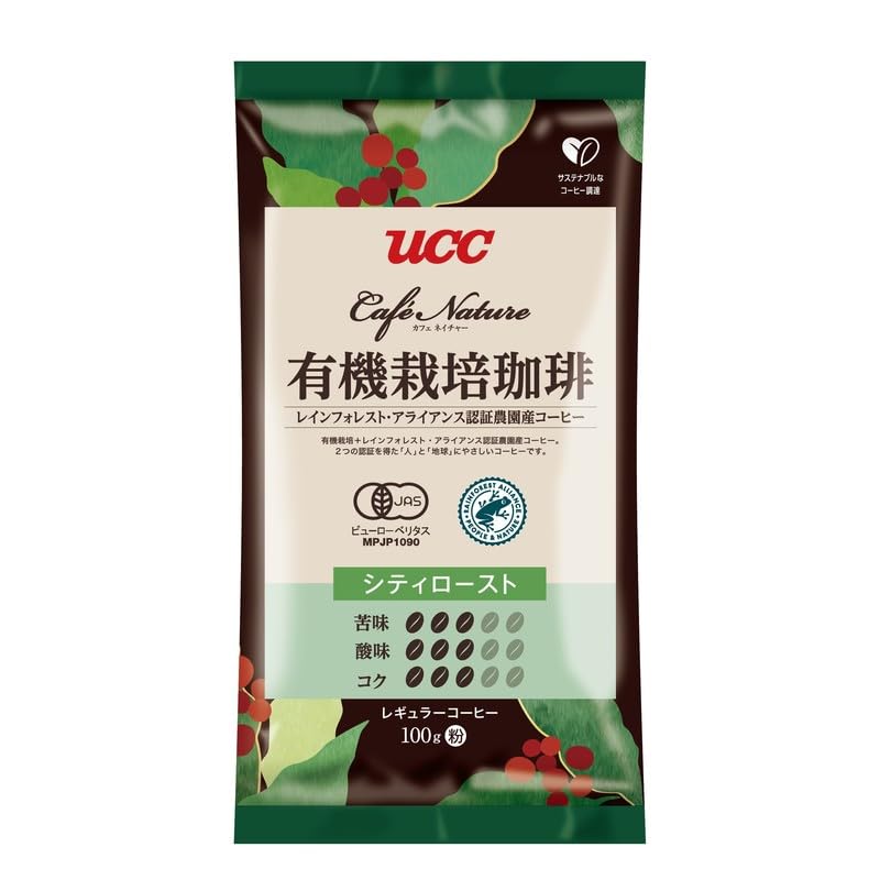UCC有機栽培珈琲シティーロースト500g×12 UCC カフェネイチャー 有機栽培＋RA認証 シティロースト（豆