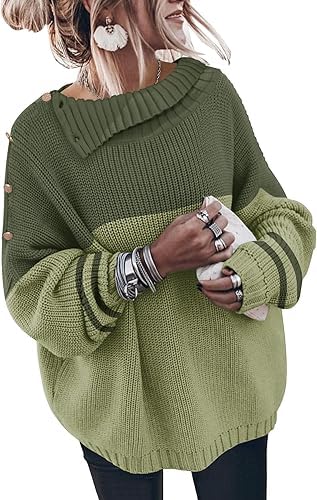 Image of Sweater for Women Winter Turtleneck Long Sleeve Pullover Tops Casual Oversized Knitted Sweaters