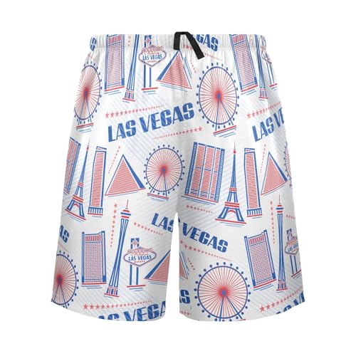 susiyo Las Vegas Men's Pajama Shorts Soft Comfy Pajama Bottoms Lounge Sleep Shorts Sleepwear with Pockets2