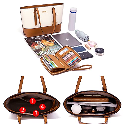 Image of Purses And Wallets Set For Women Work Tote Satchel Handbags Shoulder Bag Top Handle Totes Purse With Matching Wallet