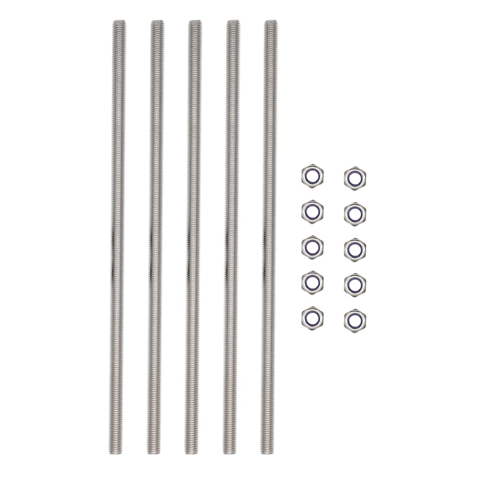 M8x250mm Fully Threaded Rod Studs Long Metric Threaded Screw 304 Stainless Steel Right Hand Threads All Threaded Rod Studs for Anchor Bolts Clamps