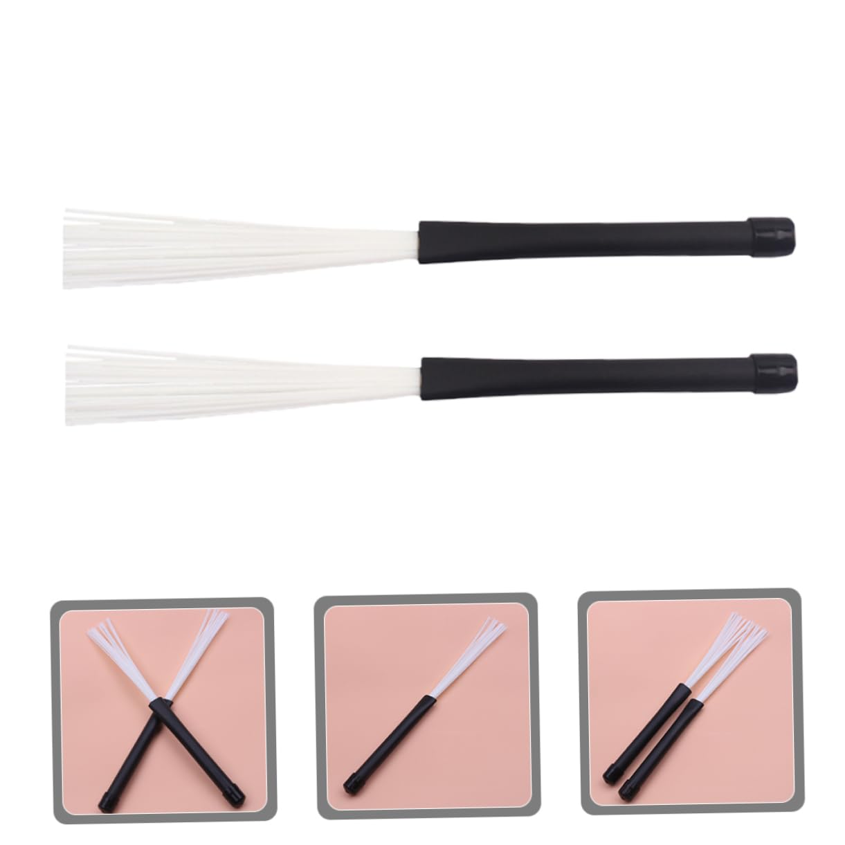 ibasenice 10piezas Cepillo De Retráctil De Nylon Para Jazz Juego De Accesorios De Percusión Para Batería Flexible y Duradero Para Músicos Escenarios Diversos