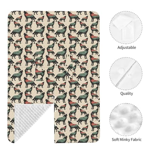Image of Wolf with Mountain Baby Car Seat Canopy Nursing Cover for Newborn Car Seat Breastfeeding Covers Blanket Newborn Shower Gift