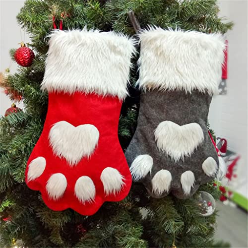 SHYPT 2Pcs Christmas Stocking Long- haired Dog Claw Christmas Socks Christmas Tree Ornaments Christmas Decorations (Color : A, Size : 2244cm) SHYPT 2Pcs Christmas Stocking Long- haired Dog Claw Christmas Socks Christmas Tree Ornaments Christmas Decorations (Color : A, Size : 2244cm)