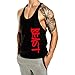 InleaderAesthetics Men's Tank Tops Sleeveless Shirts Y-Back Gym Workout Stringer Tank Tops Bodybuilding Fitness T-Shirts - Black-L